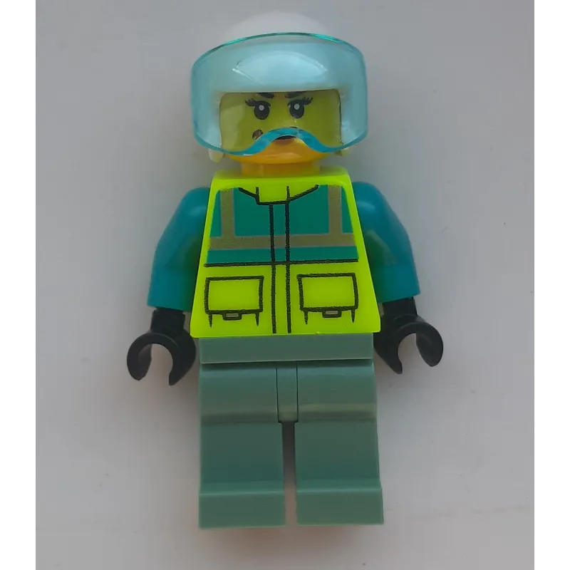 Pilot, Vibrant Yellow Jacket, Sand Green Legs, White Helmet