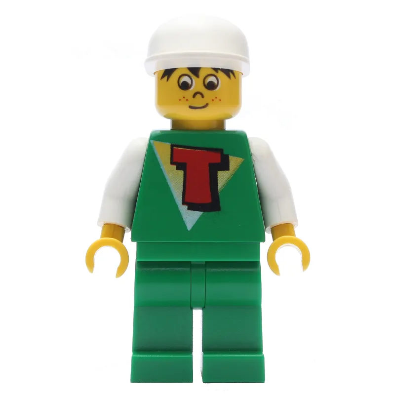 Green Torso with T, Green Legs, White Cap