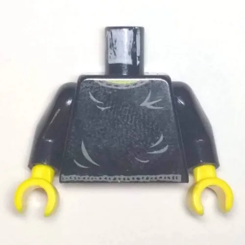 Torso Small Gray Collar and Belt, Gray Ripples Print, Black Arms, Yellow Hands