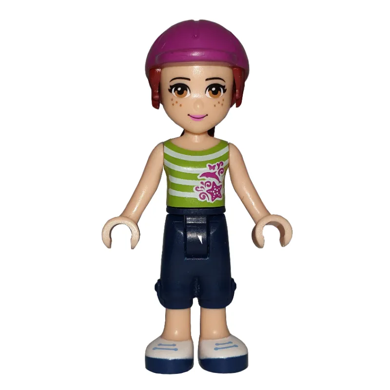 Mia - White/Lime Top, Dark Blue Trousers