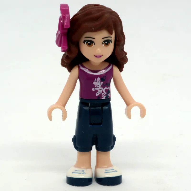 Olivia - Magenta Top, Dark Blue Trousers, Bow