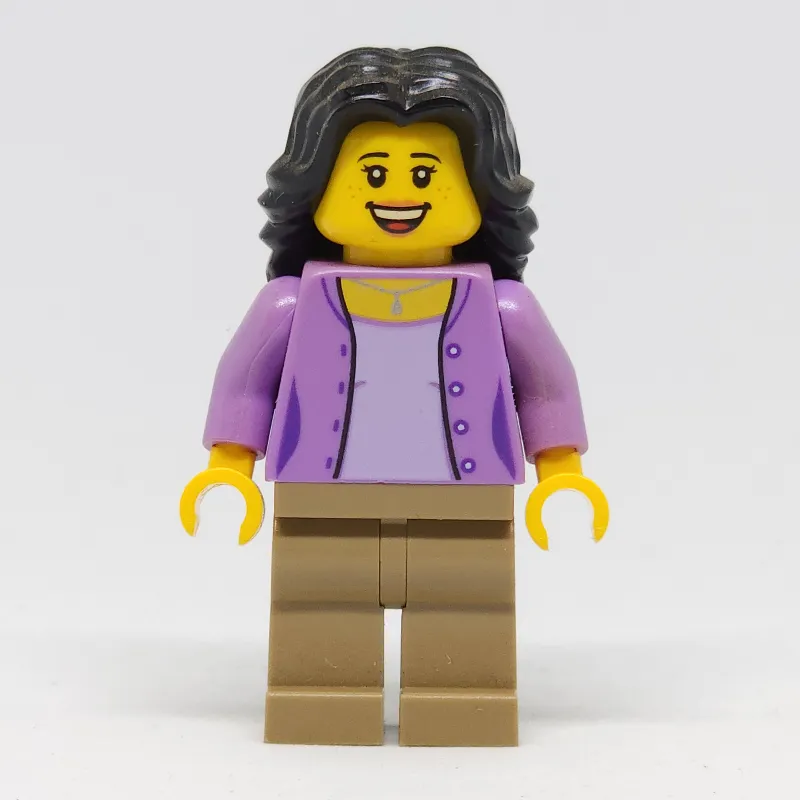 Lavender Torso, Dark Tan Legs, Black Hair