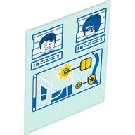 Glass for Frame 1 x 6 x 6, with Blue Crime Map Print