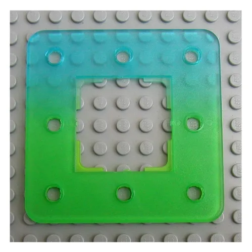 Clikits Frame, Square 3 x 3 with 8 Holes, Marbled Bright Green Pattern