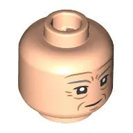 Minifig Head Darth Vader, Dark Tan Eyebrows, Nougat Wrinkles, Squinting