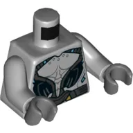 Torso Armor, Black and Dark Bluish Gray Plates, Belt Print, Light Bluish Gray Arms, Dark Bluish Gray Hands