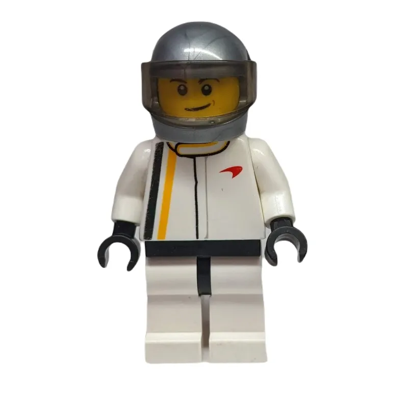 Race Driver, White Torso, White Legs, Flat Silver Helmet, McLaren