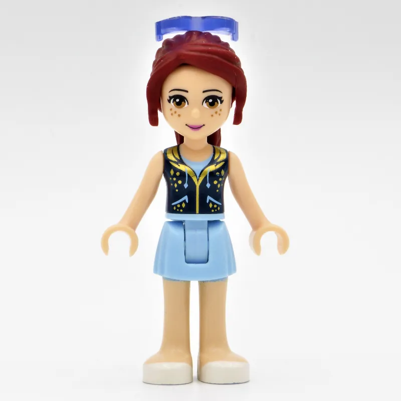 Mia - Dark Blue Vest, Bright Light Blue Skirt