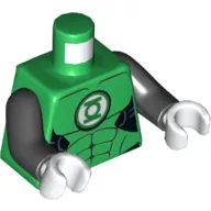 Torso Green Lantern Logo Print, Black Arms, White Hands