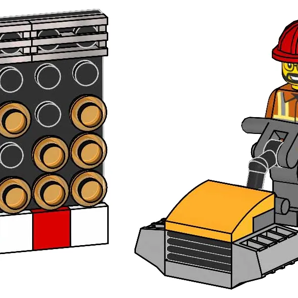 Construction Worker with Vibratory Plate