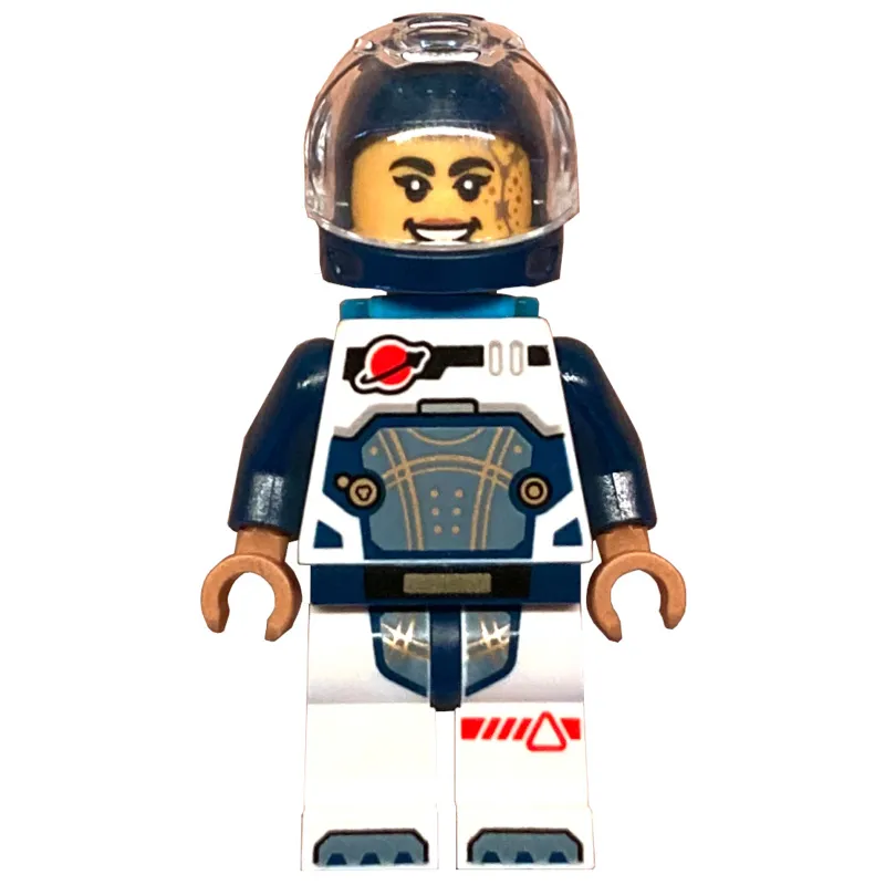 Astronaut, White and Dark Blue Spacesuit, Dark Azure Backpack, Dark Blue Helmet