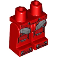 Hips and Red Legs with Dark Bluish Gray and Red Armor Plates Print