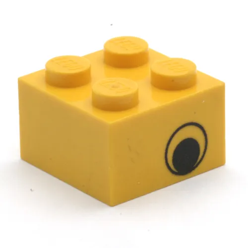 Brick 2 x 2 without Inside Ridges with Eye [No Pupils] Print on Two Sides, Offset
