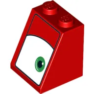 Slope 65° 2 x 2 x 2 with Bottom Tube and Eye, Green, Right Print