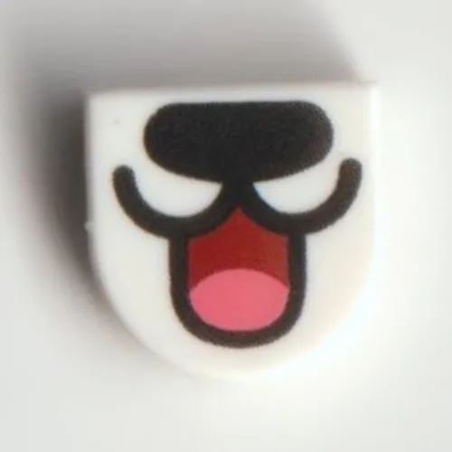 Tile 1 x 1 Half Circle with Snout, Open Mouth print