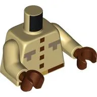 Torso, Pixelated Shirt, Reddish Brown Buttons, Belt, Dark Tan Buttons print, Tan Arms, Reddish Brown Hands