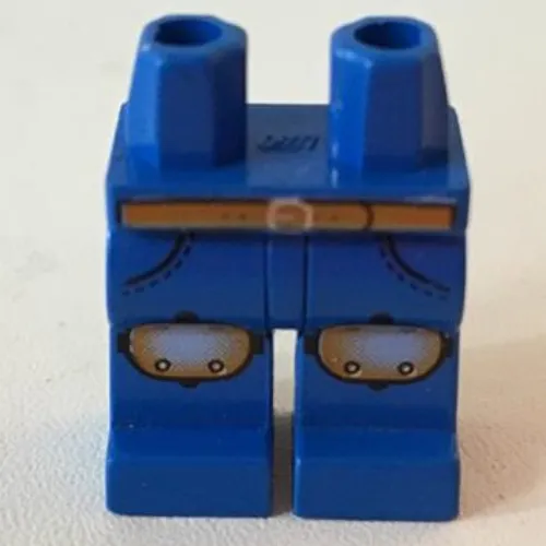 Hips and Blue Legs with Silver Kneepads, Brown Belt Print (Pepper)