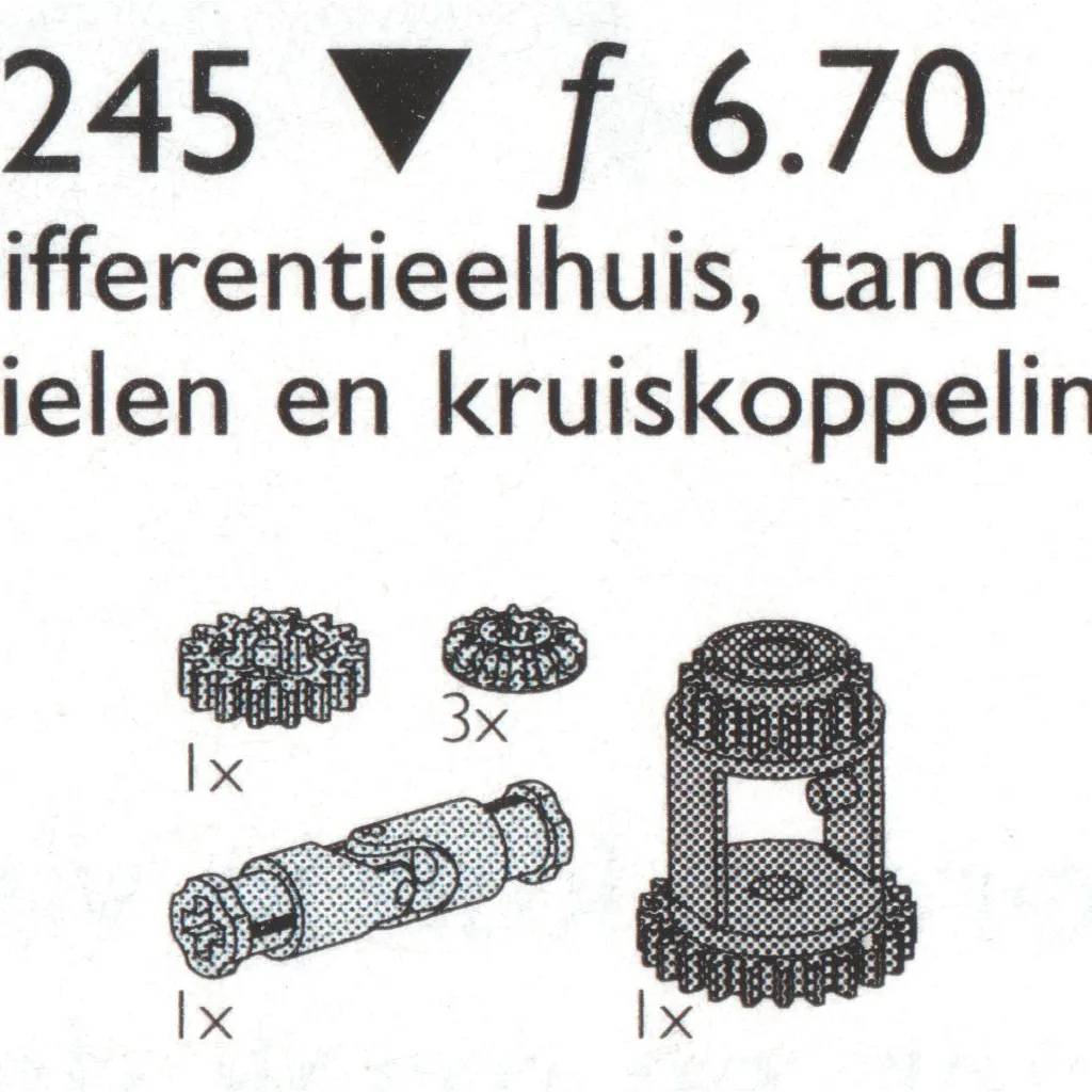 Differential Gears / Universal Joint, Differential Housing and Wheels