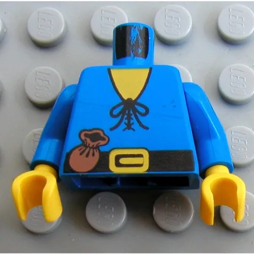 Torso Tunic with Tied Lace and Purse Print (Forestman), Blue Arms, Yellow Hands