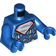 Torso Armour, White and Light Blue Superman 'S' Logo Print (Lex Luthor), Blue Arms and Hands