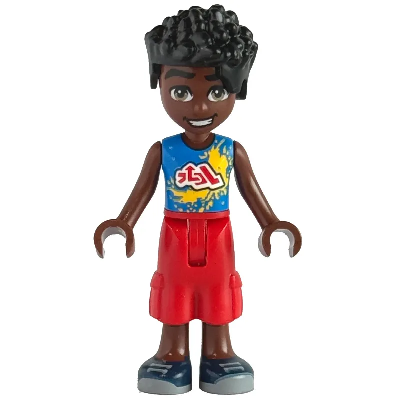 Zac - Blue Top, Red Pants