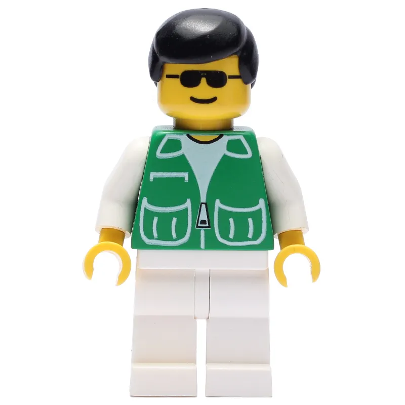 Man, Green Jacket, White Legs, Black Hair