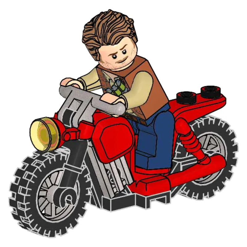 Owen Grady and Red Motorbike