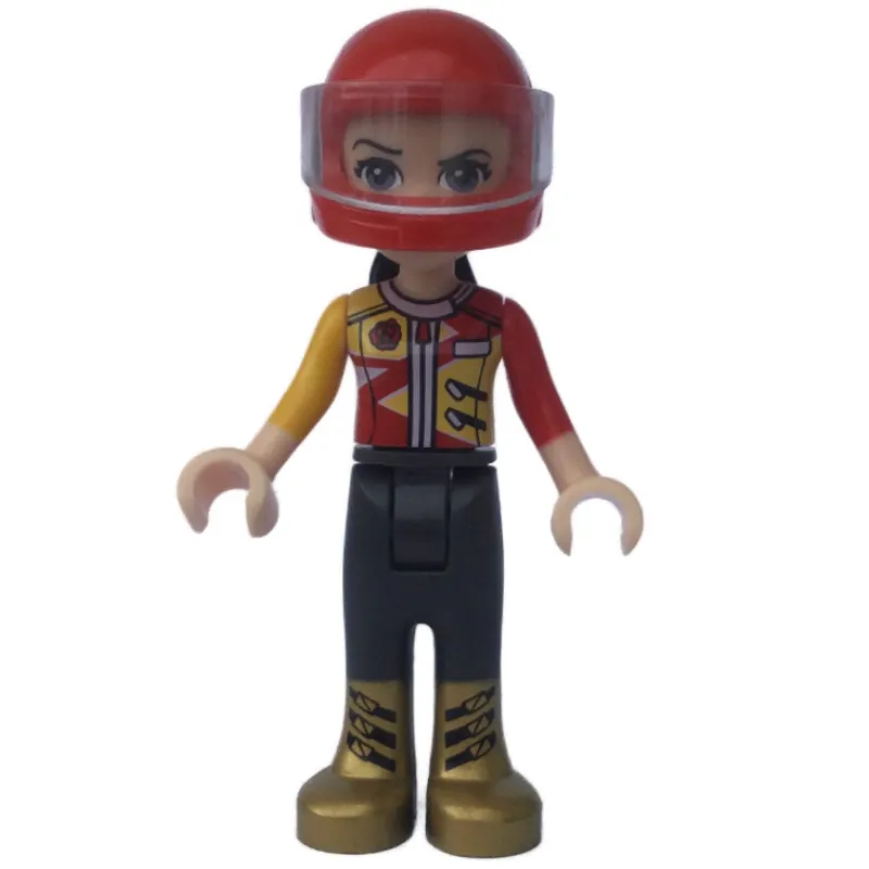 Vicky - Red/Yellow/Black Racing Suit, Red Helmet