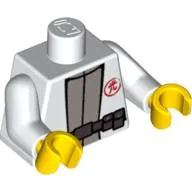 Torso Robe, Red Symbol, Light Bluish Gray Undershirt and Black Belt Print, White Arms, Yellow Hands
