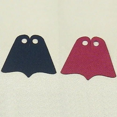 Neckwear Cape, Scalloped with Center Point, 2 Holes, Dark Blue Back