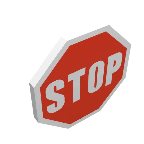 Road Sign Clip-on 2 x 2 Octagonal with Red Stop Sign Print
