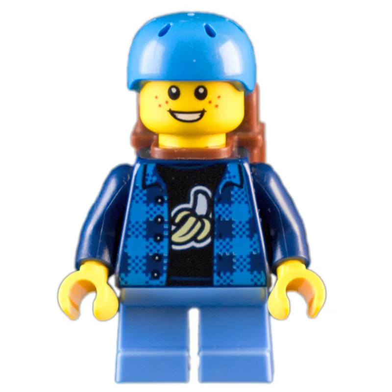 Kid - Dark Blue Torso, Medium Blue Legs, Dark Azure Helmet, Backpack