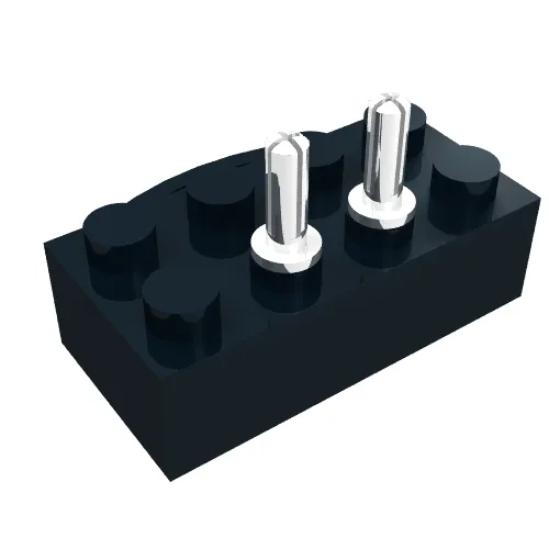 Brick 2 x 4, 12V with Power Pickups for Train Motor and Cross-cut Pins