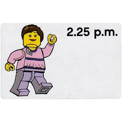 Activity Card, Time-Teaching 12-Hour Clock 2.25 p.m., Female