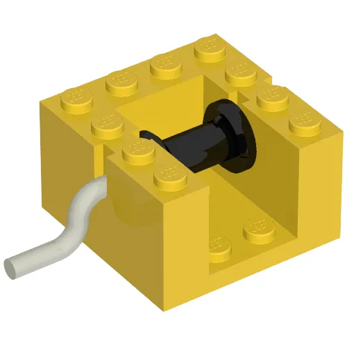 String Reel Winch 4 x 4 x 2 with Metal Handle, Black Drum