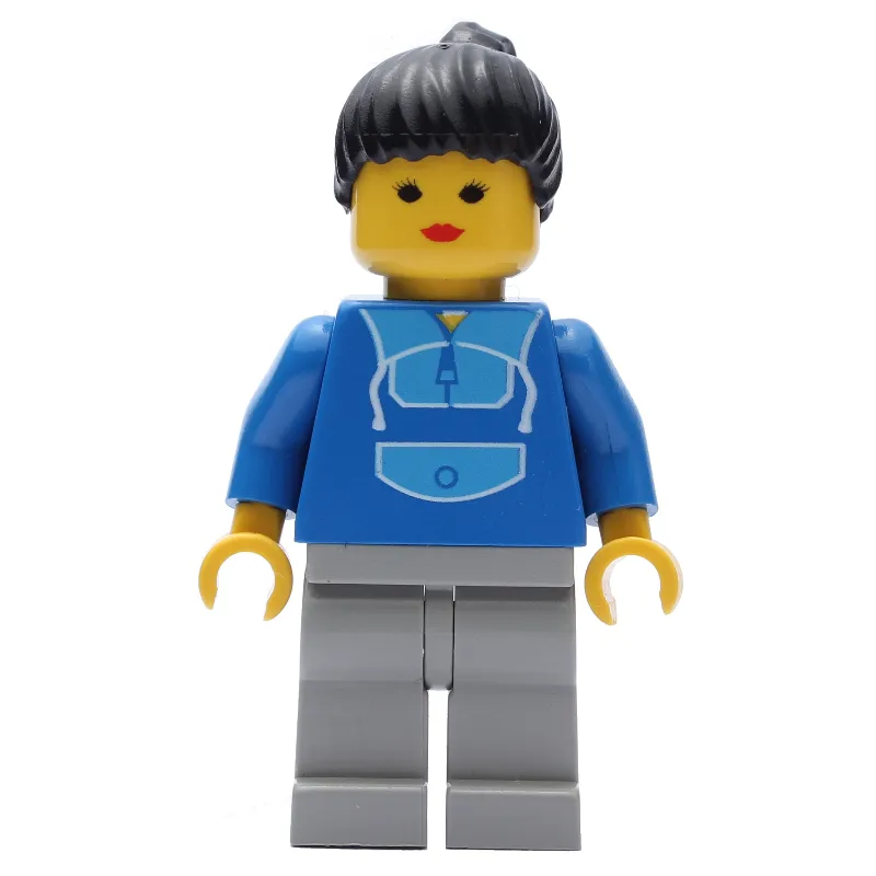 Woman - Blue Jogging Suite, Light Gray Legs