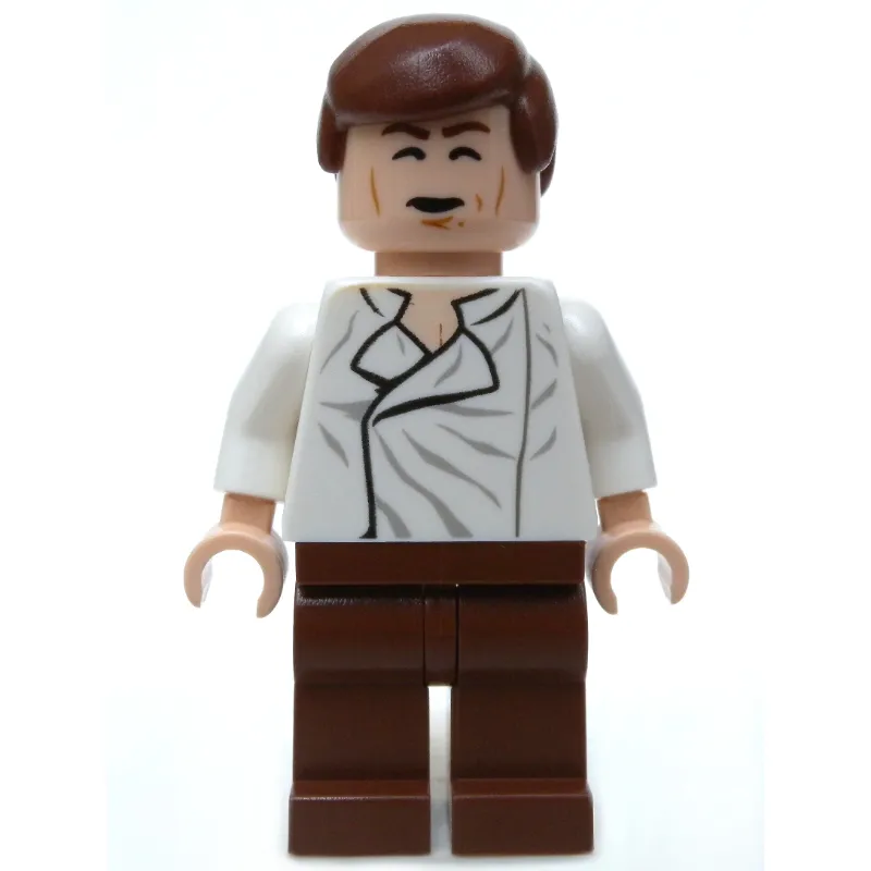 Han Solo, White Shirt, Reddish Brown Legs, Dual Sided Head Open Mouth / Closed Eyes