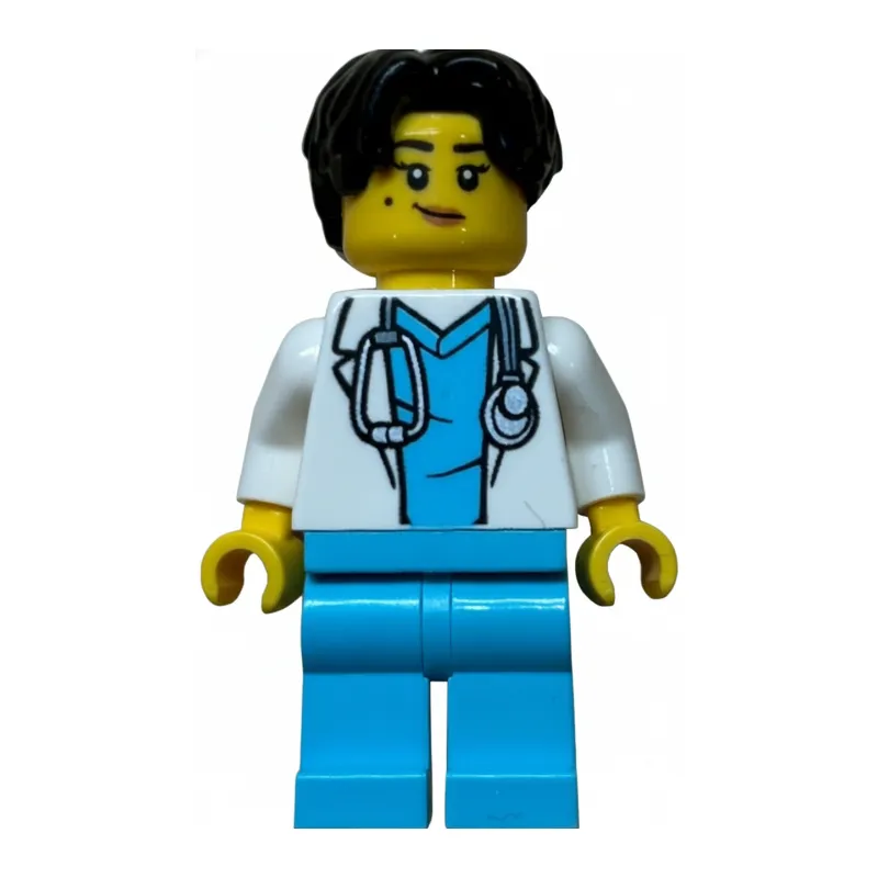 Doctor, White Lab Coat, Medium Azure Legs, Black Hair