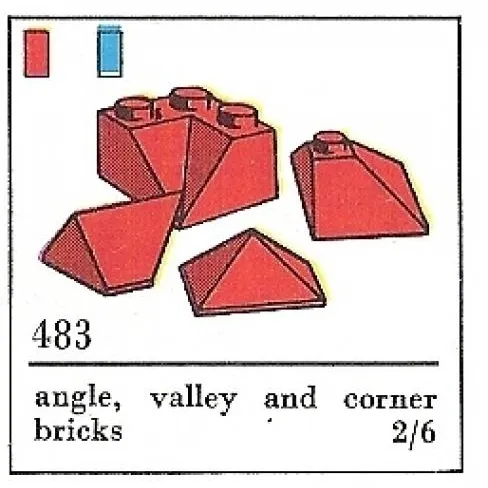 Angle, Valley and Corner Slopes, Red (The Building Toy)