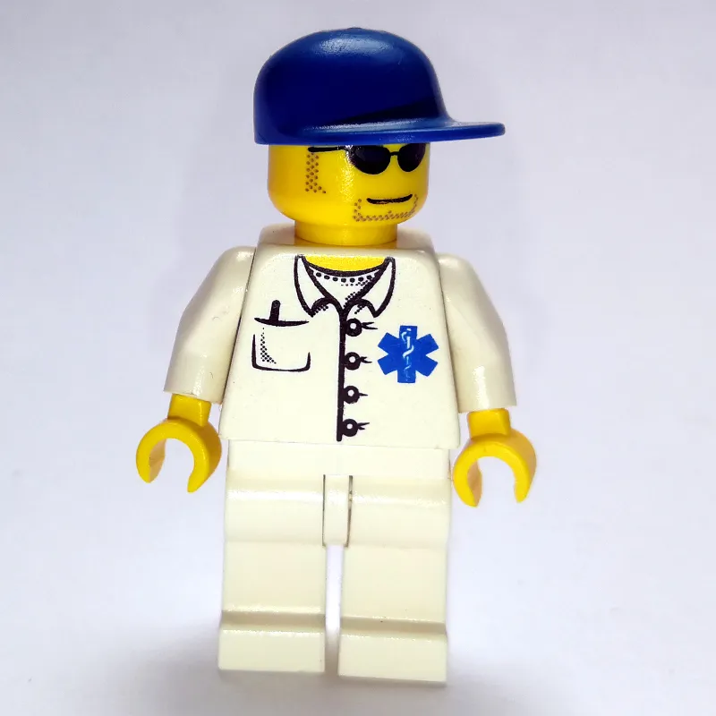 Doctor, White Shirt with Star of Life Logo, Blue Cap, Sunglasses