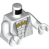 Torso Disco Tuxedo, Gold Batman Logo on Shirt Print, White Arms and Hands