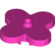 Flower 4 x 4 Rounded Petals with Center Stud