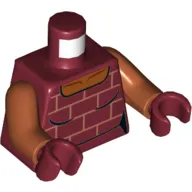 Torso Vest, Brick Wall Print, Dark Orange Arms, Dark Red Hands