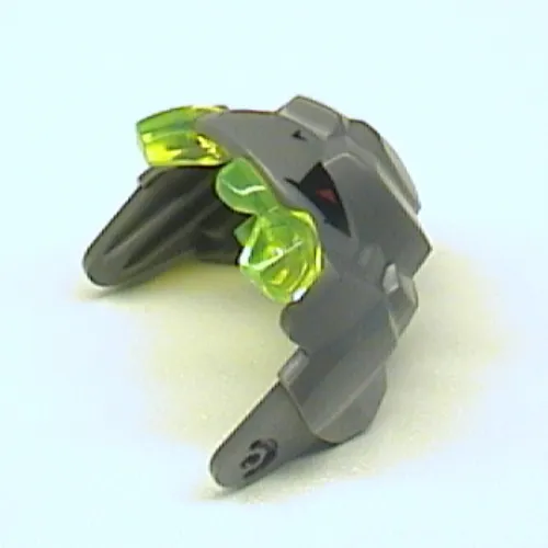 Creature Body Part, Rock Monster King Jaw Upper with Trans-Neon Green Teeth and Black and Red Eyes Print