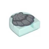 Tile 1 x 1 Half Circle with Purple and Lavender Clam Shell print