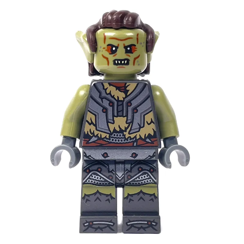 Orc, Olive Green, Dark Tan Fur Trim