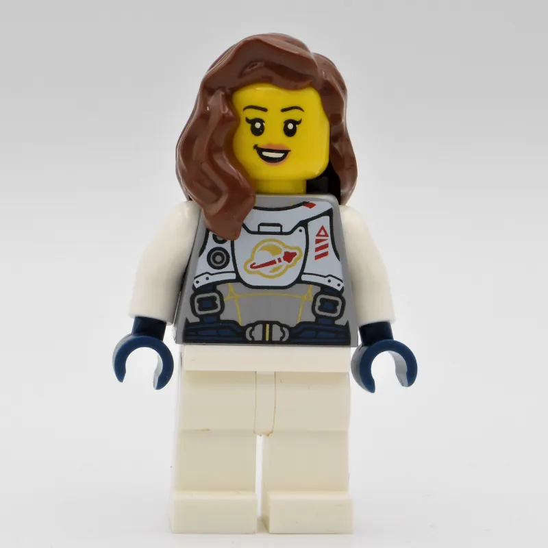 Astronaut - Flat Silver Torso, White Legs, Reddish Brown Hair