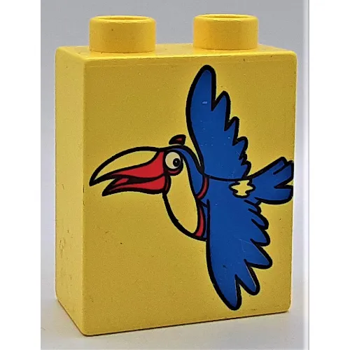 Duplo Brick 1 x 2 x 2 with Toucan Print