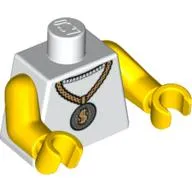 Torso Tank Top, Gold Medallion with Dollar Sign Print, Yellow Arms and Hands