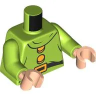 Torso, Black Belt, Bright Light Orange Belt Buckle, Buttons print, Lime Arms, Light Nougat Hands